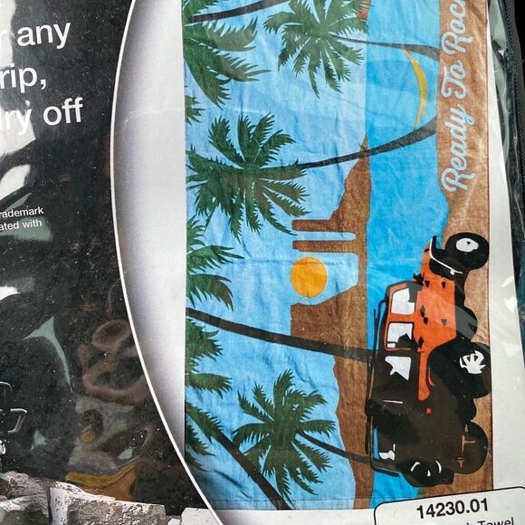 Rugged Ridge 14230.01 Beach Towel. Jeep On The Beach ( Ready To Rock) New - Picture 2 of 8